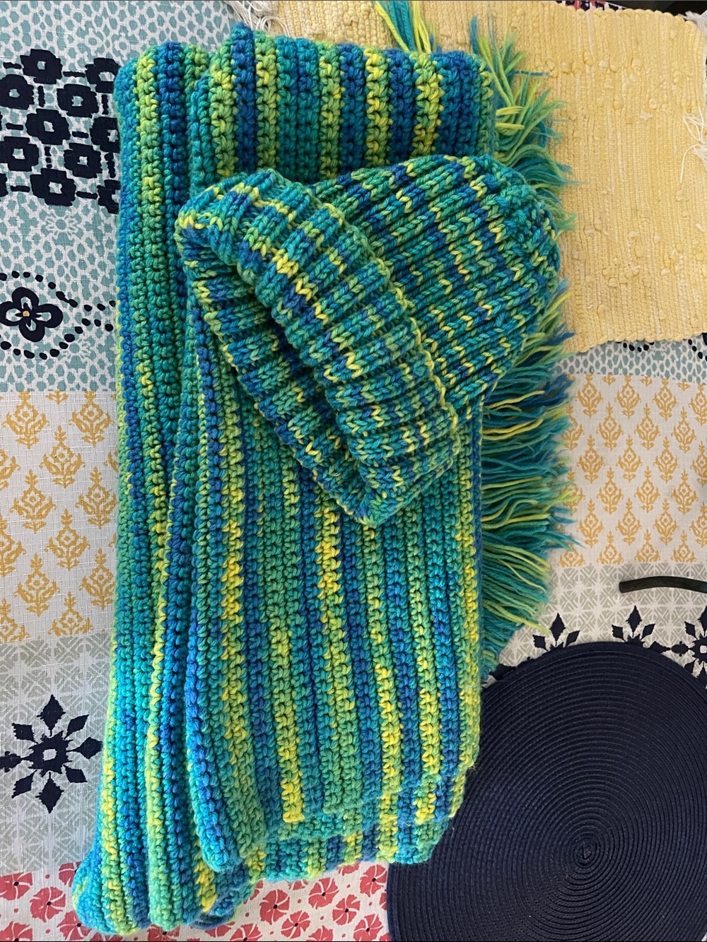afghan and matching beanie